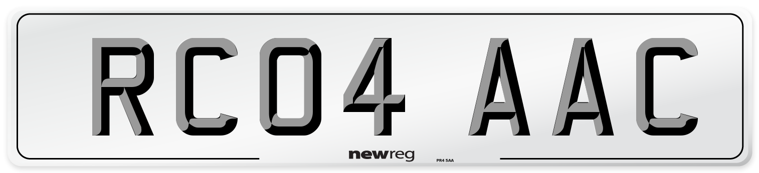 RC04 AAC Number Plate from New Reg